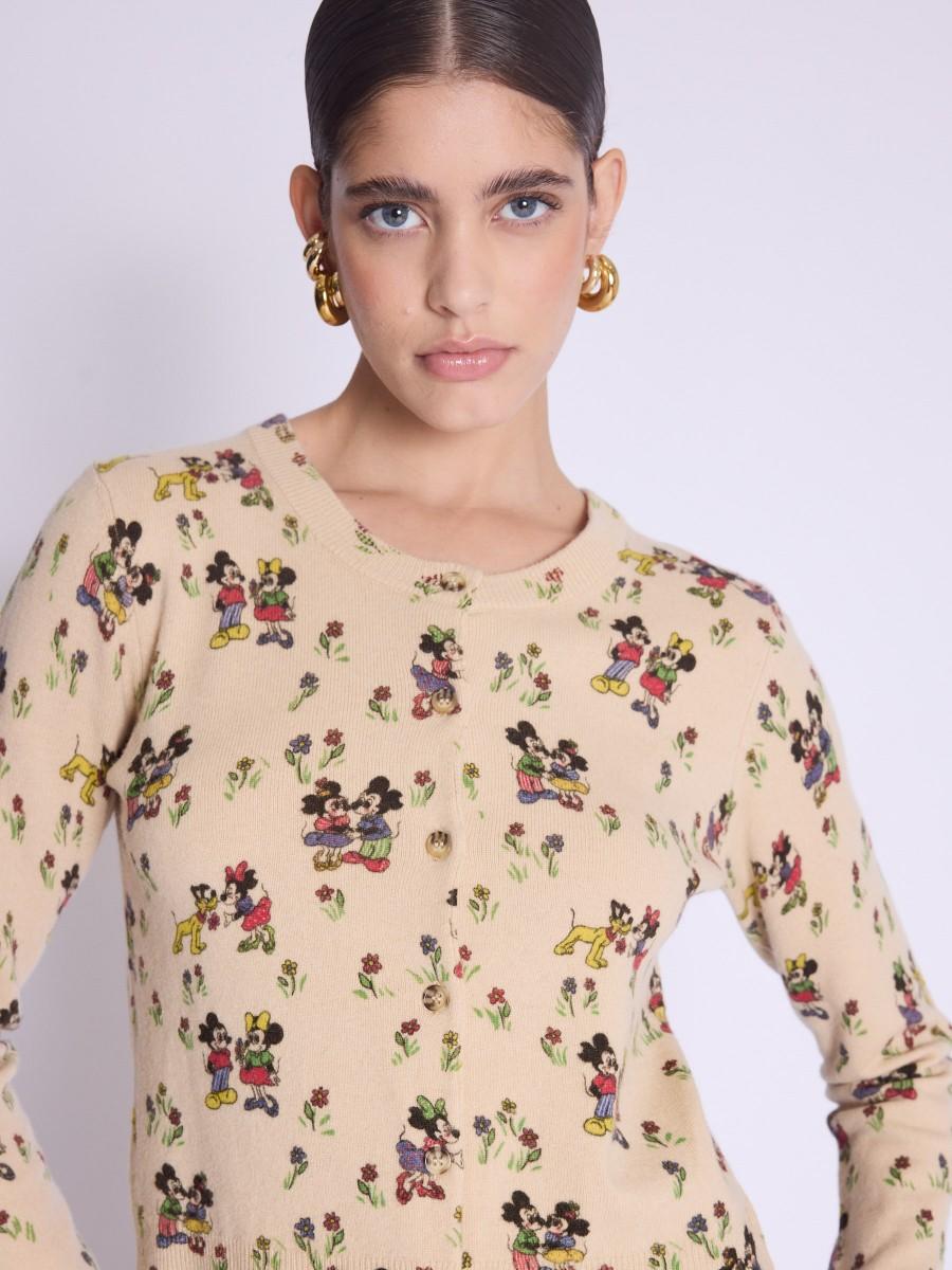 Berenice Gilet GEMINNIE Gilet En Laine Imprimé Mickey