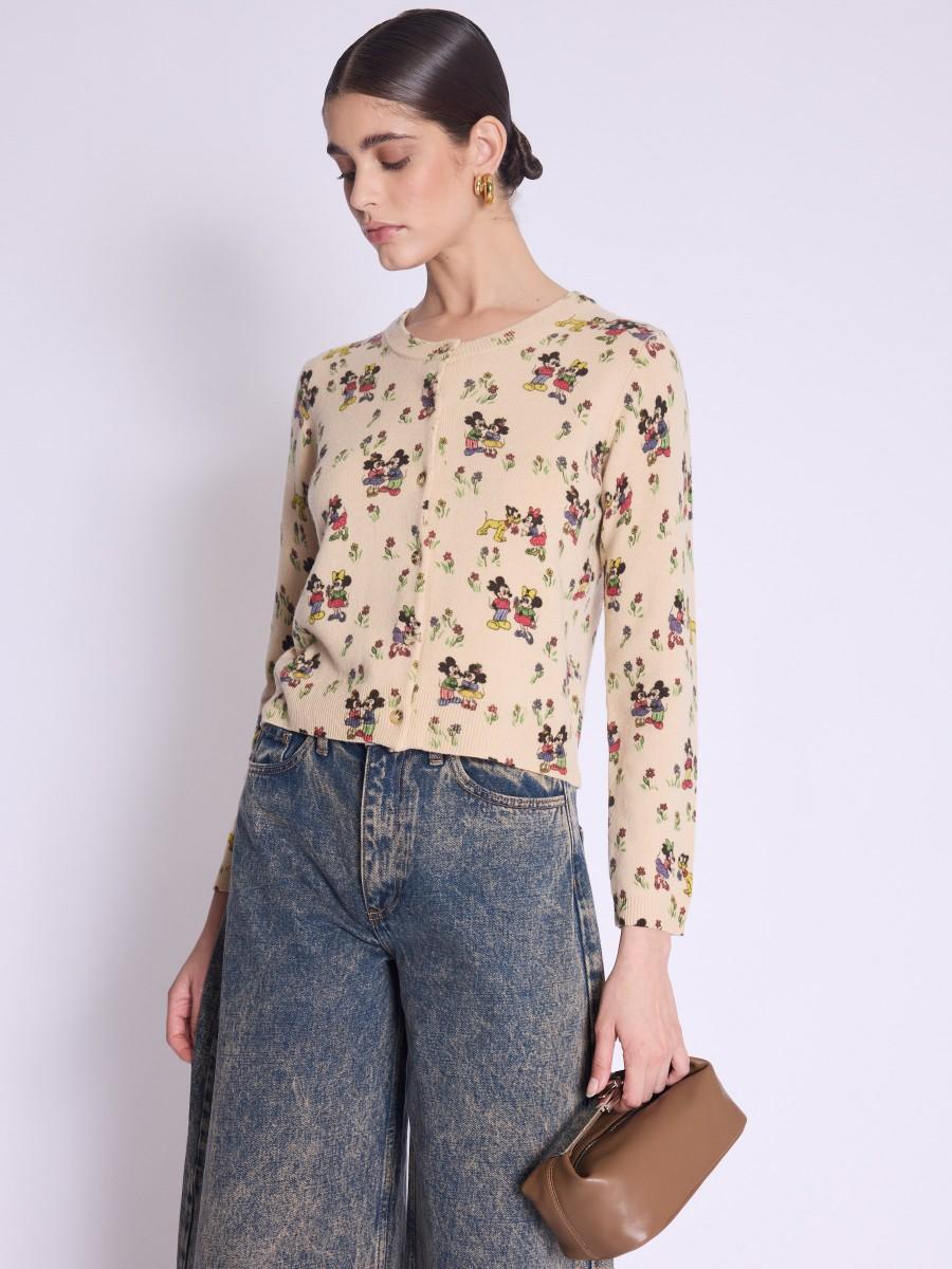 Berenice Gilet GEMINNIE Gilet En Laine Imprimé Mickey