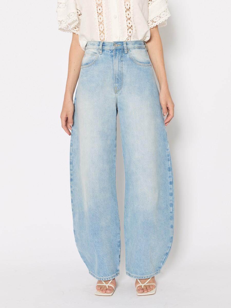 Berenice Jean Bleu MEXICO – Coupe Ballon Taille Haute Poches Plaquées