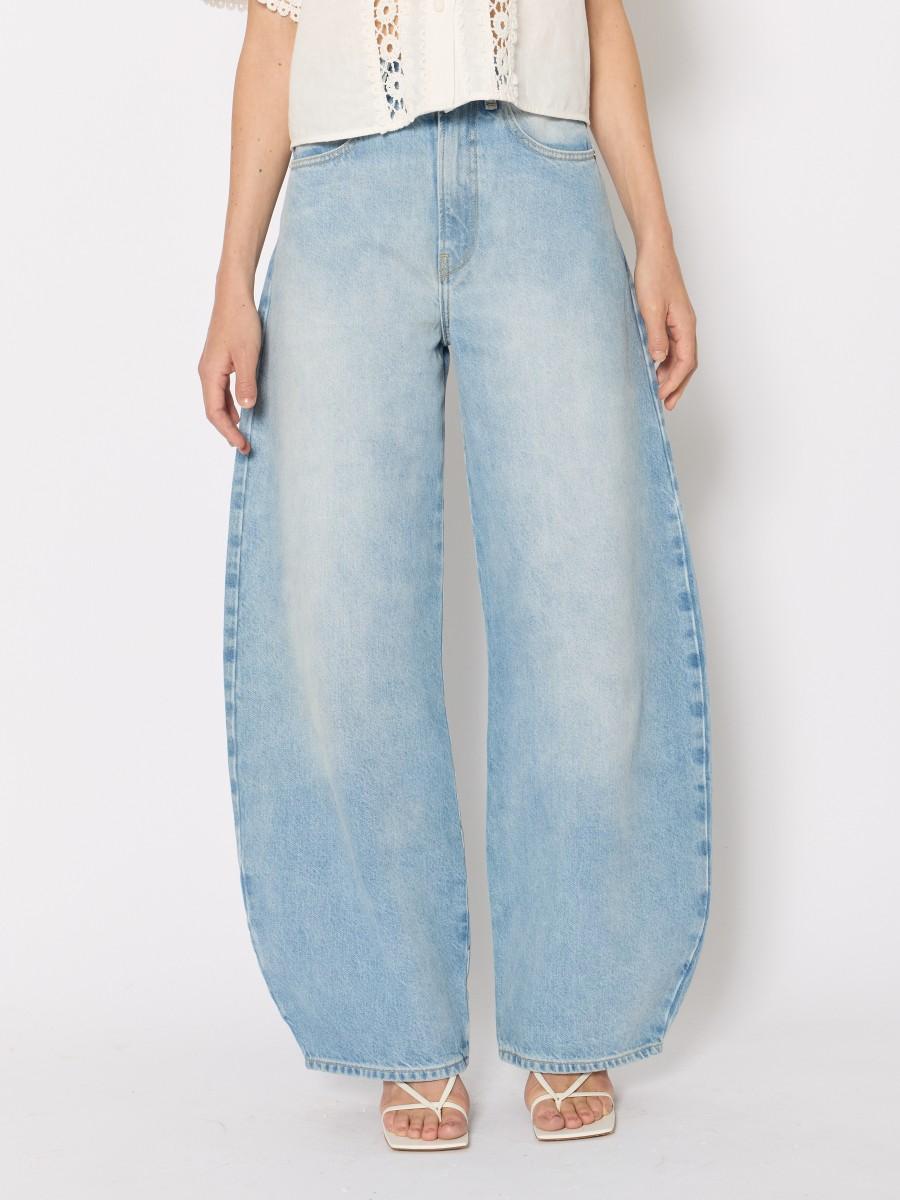 Berenice Jean Bleu MEXICO – Coupe Ballon Taille Haute Poches Plaquées