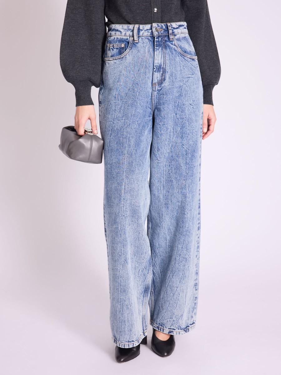 Berenice Jean ISTANBUL Jean Coupe Carotte à Découpes Bleu Délavé