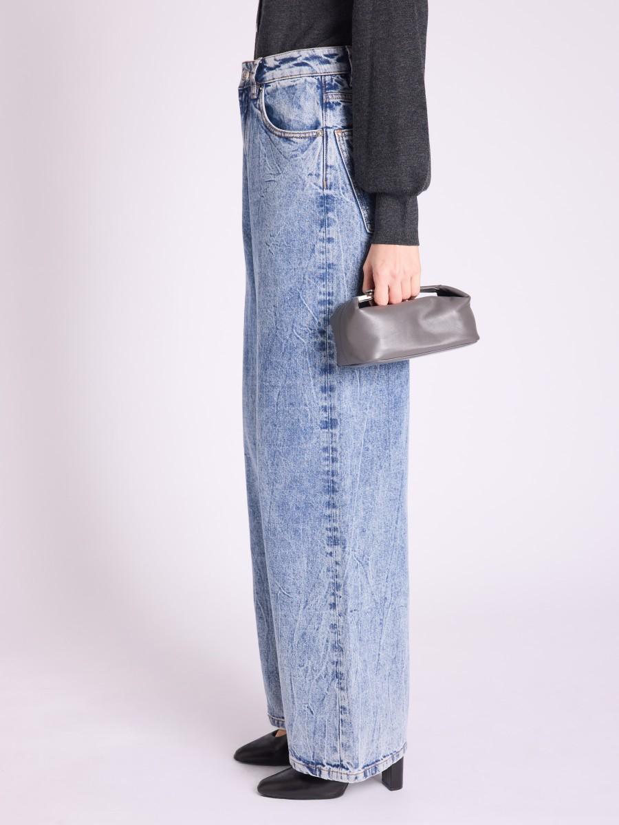 Berenice Jean ISTANBUL Jean Coupe Carotte à Découpes Bleu Délavé