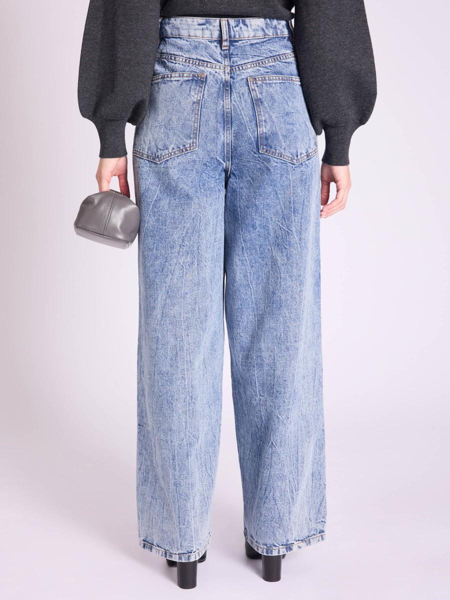 Berenice Jean ISTANBUL Jean Coupe Carotte à Découpes Bleu Délavé