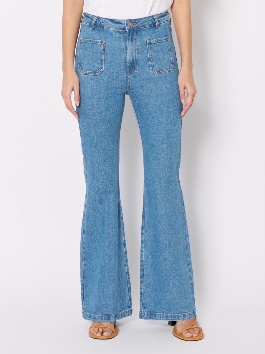 Berenice Jean ODESSA Flare Taille Mi-haute Avec Poches Plaquées Et Passants