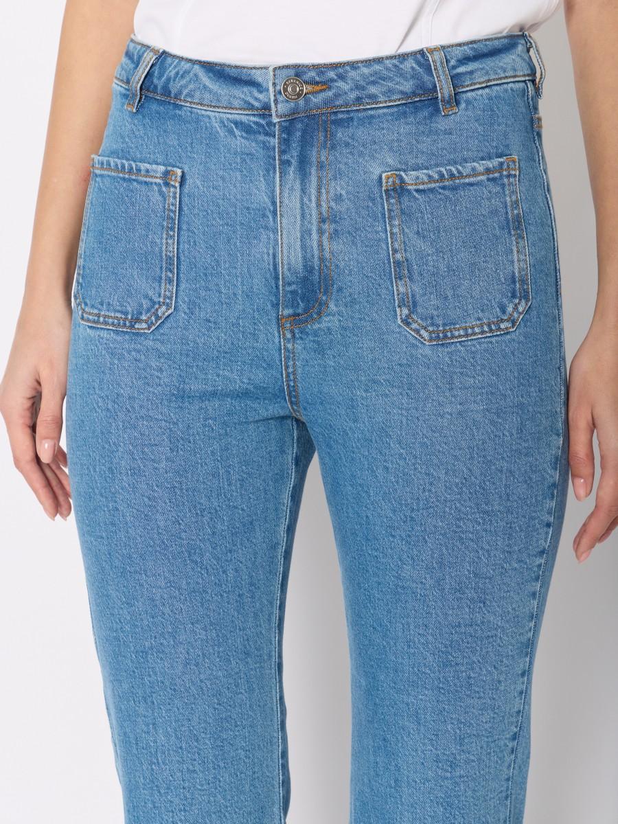 Berenice Jean ODESSA Flare Taille Mi-haute Avec Poches Plaquées Et Passants