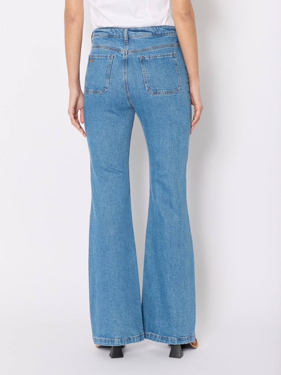 Berenice Jean ODESSA Flare Taille Mi-haute Avec Poches Plaquées Et Passants