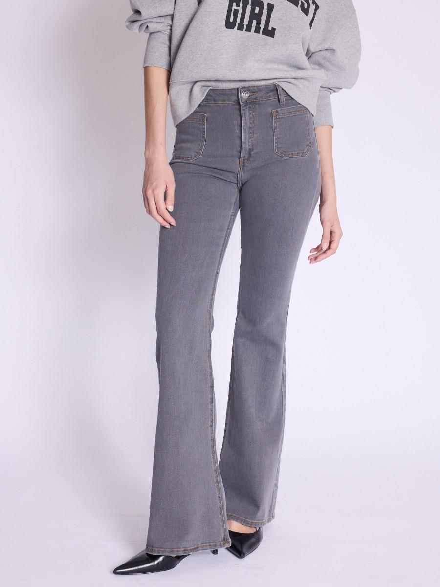 Berenice Jean ODESSADENIM Jean Flare Avec Poches Plaquées Gris
