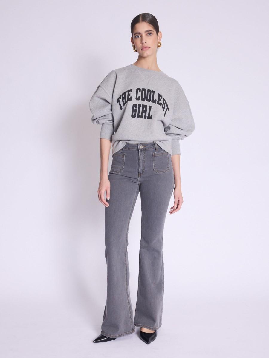 Berenice Jean ODESSADENIM Jean flare avec poches plaquées gris