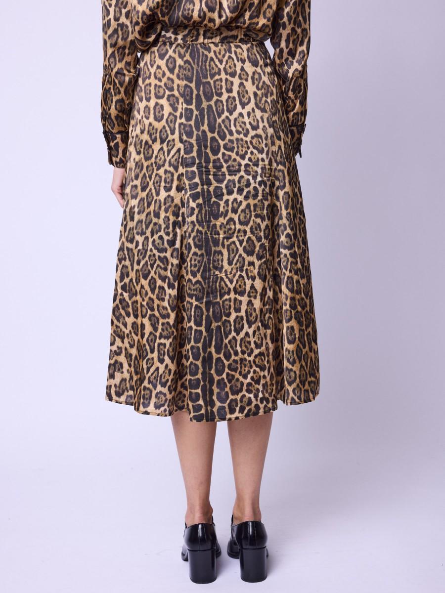 Berenice Jupe JALIA Jupe Mi-longue Fluide à Imprimé Léopard