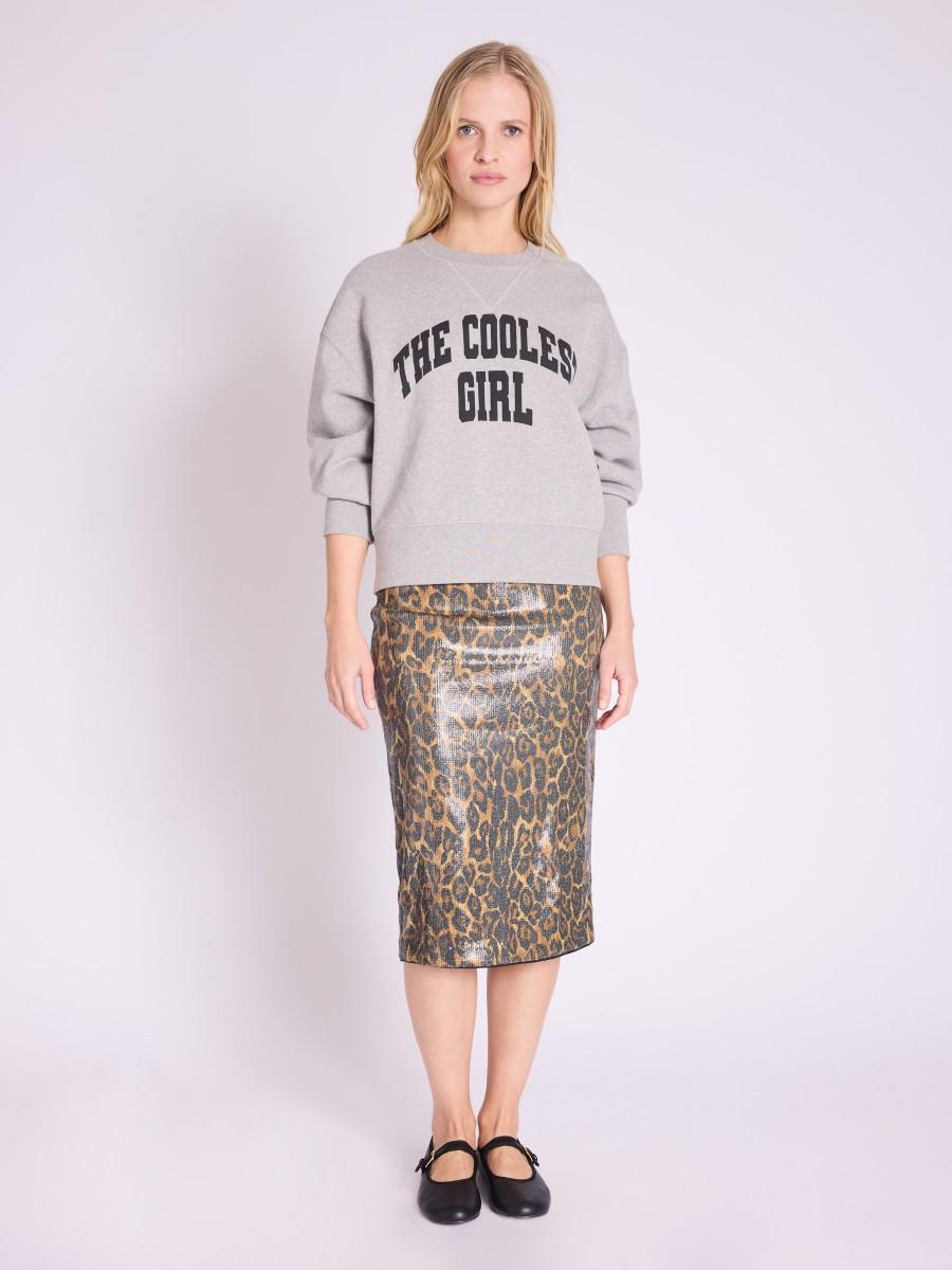 Berenice Jupe JAMYLA Jupe mi-longue moulante à imprimé léopard