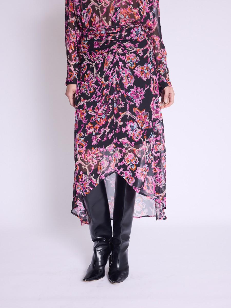 Berenice Jupe JOMY Jupe Midi Asymétrique Avec Imprimé Floral