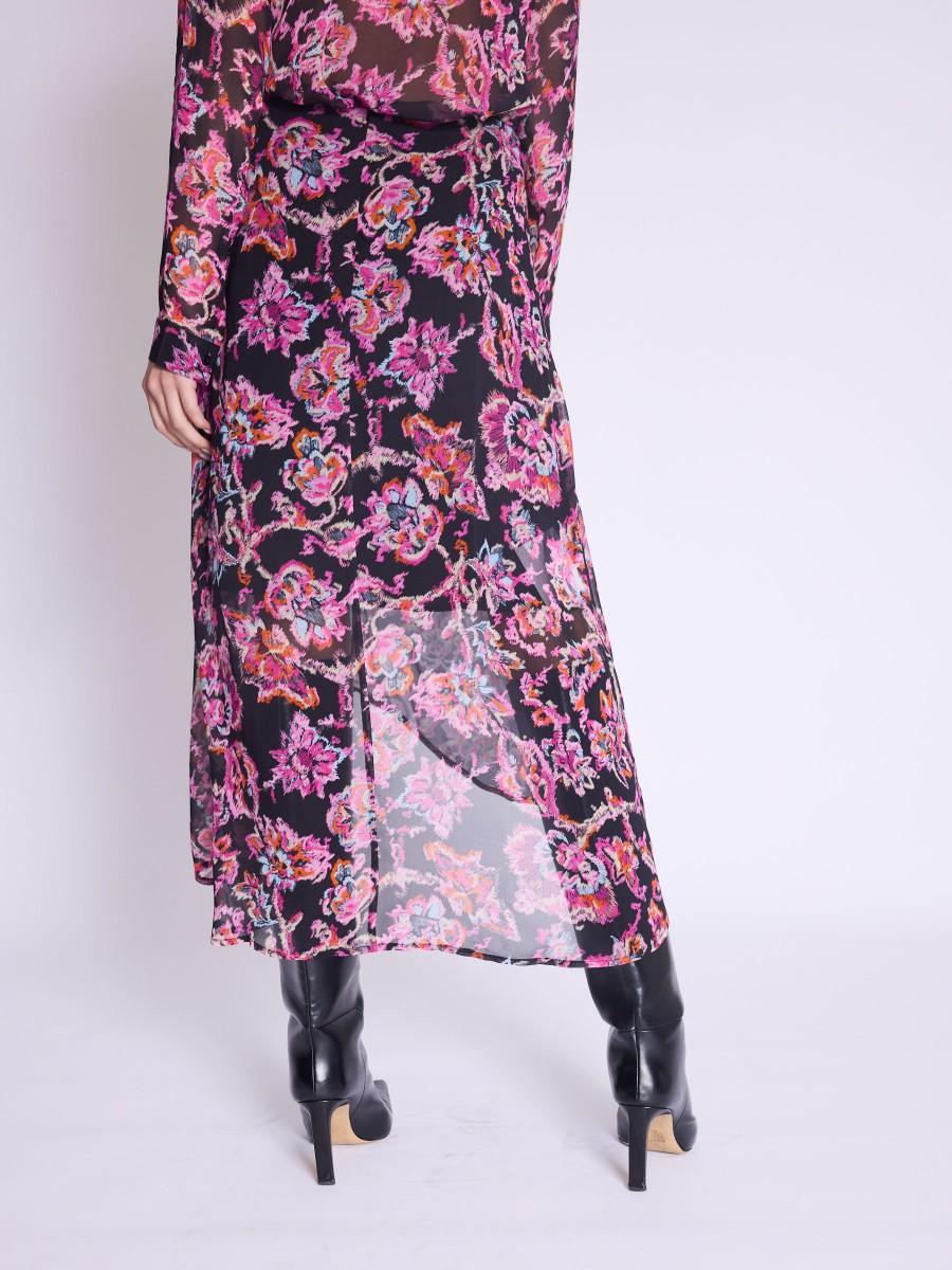 Berenice Jupe JOMY Jupe Midi Asymétrique Avec Imprimé Floral