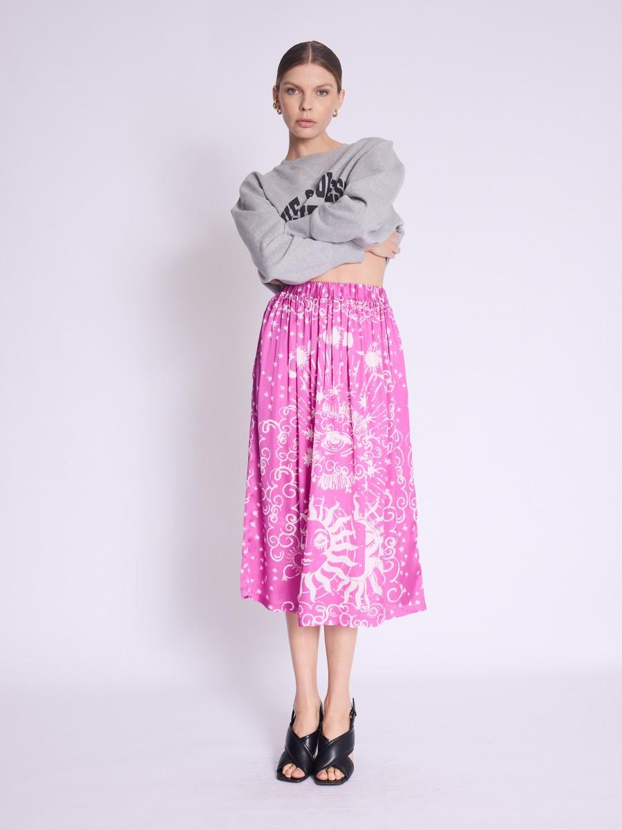 Berenice Jupe JOYCE Jupe mi-longue imprimé astral rose