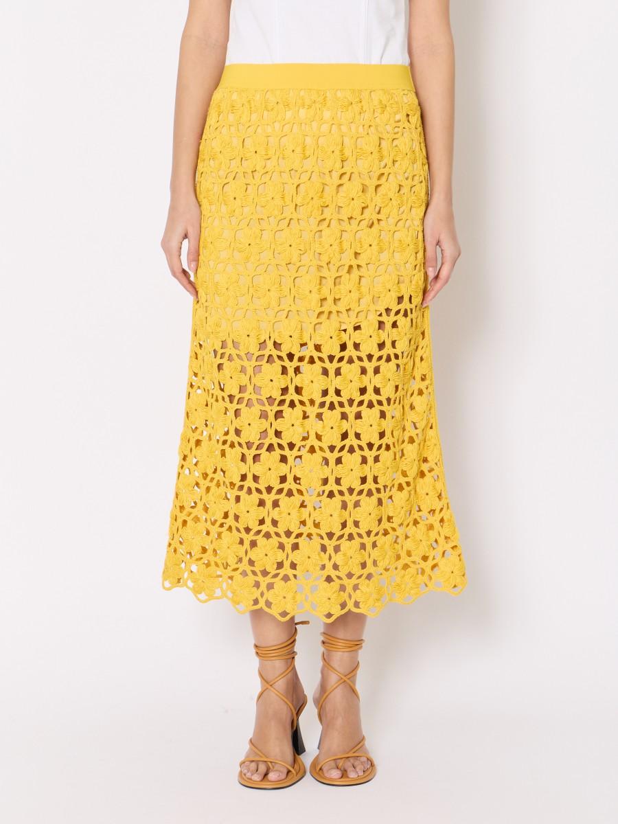 Berenice Jupe Midi JAYNE En Crochet Avec Effet De Transparence Et Taille élastique
