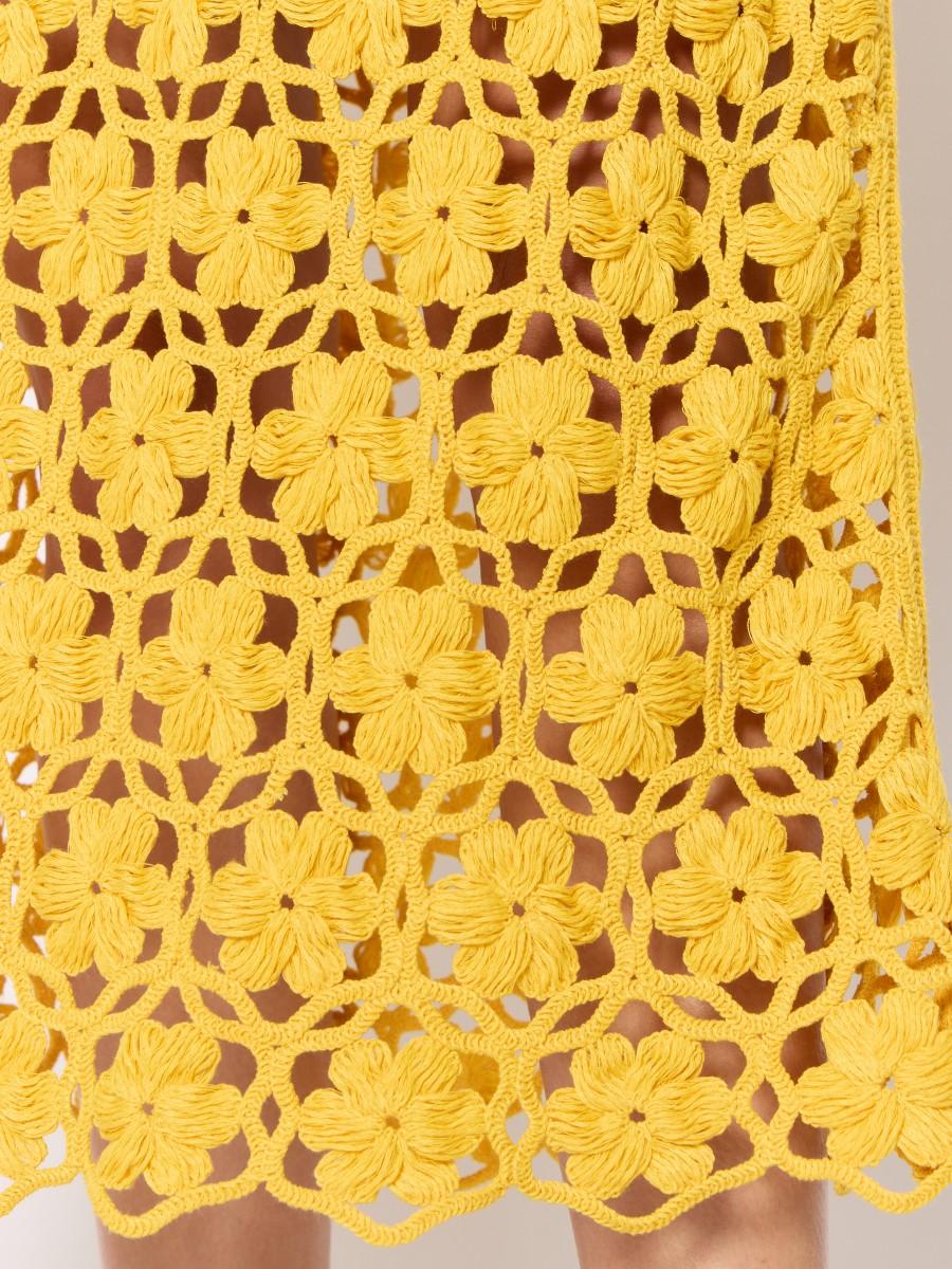 Berenice Jupe Midi JAYNE En Crochet Avec Effet De Transparence Et Taille élastique