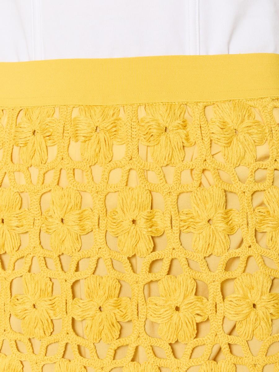 Berenice Jupe Midi JAYNE En Crochet Avec Effet De Transparence Et Taille élastique