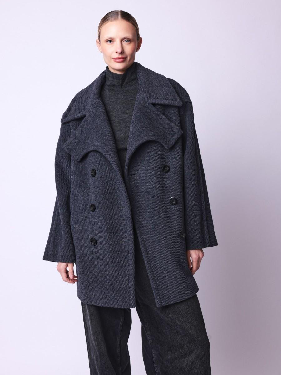 Berenice Manteau MARTINE Manteau gris ample en laine Berenice Manteau MARTINE Manteau gris ample en laine