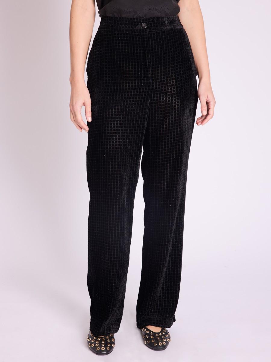 Berenice Pantalon PENELOPPE Pantalon Droit à Carreaux Lurex