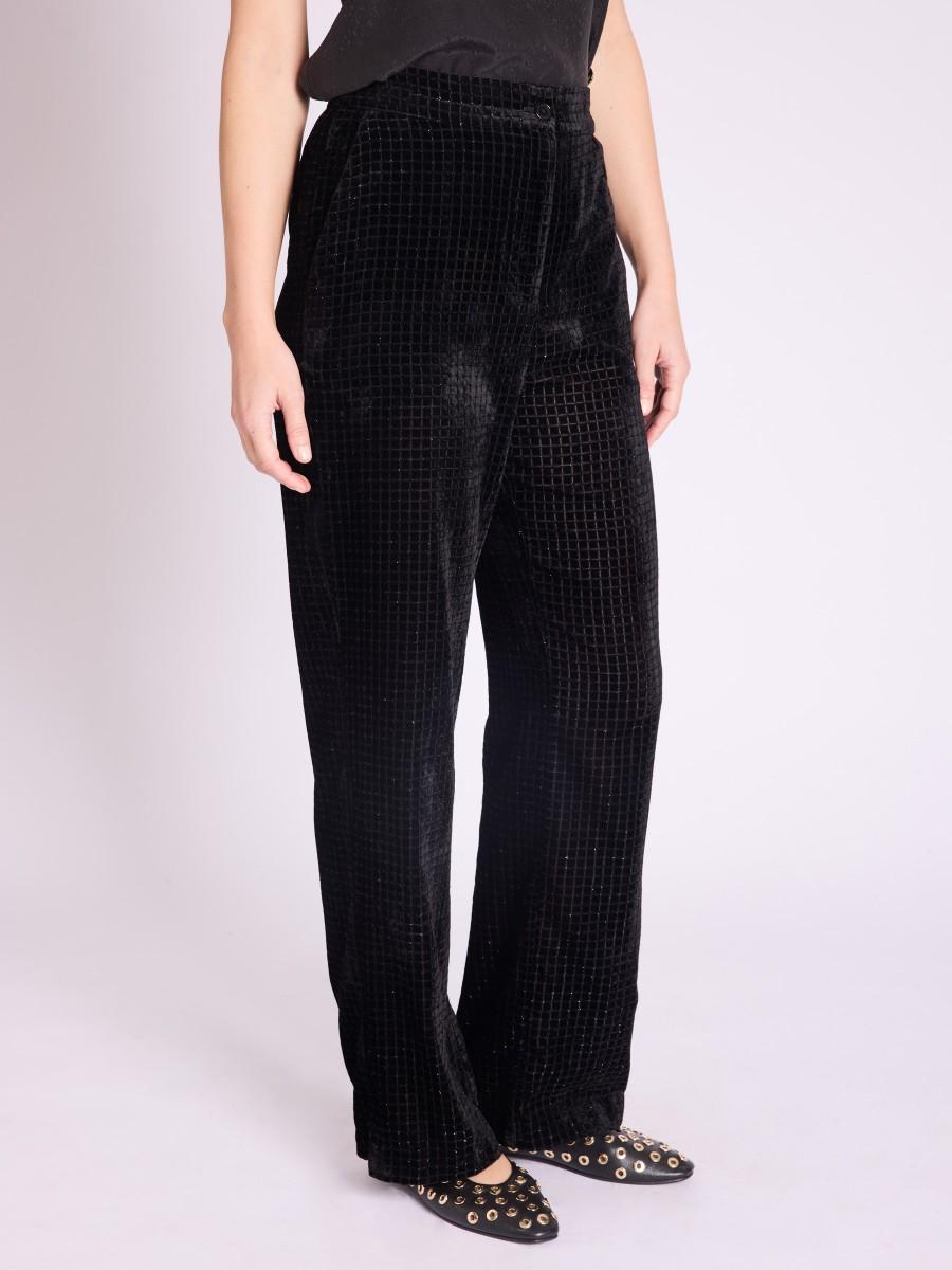 Berenice Pantalon PENELOPPE Pantalon Droit à Carreaux Lurex