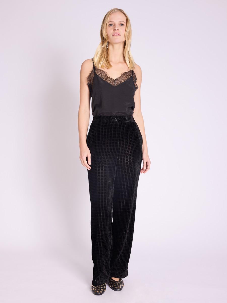 Berenice Pantalon PENELOPPE Pantalon droit à carreaux lurex Berenice Pantalon PENELOPPE Pantalon droit à carreaux lurex