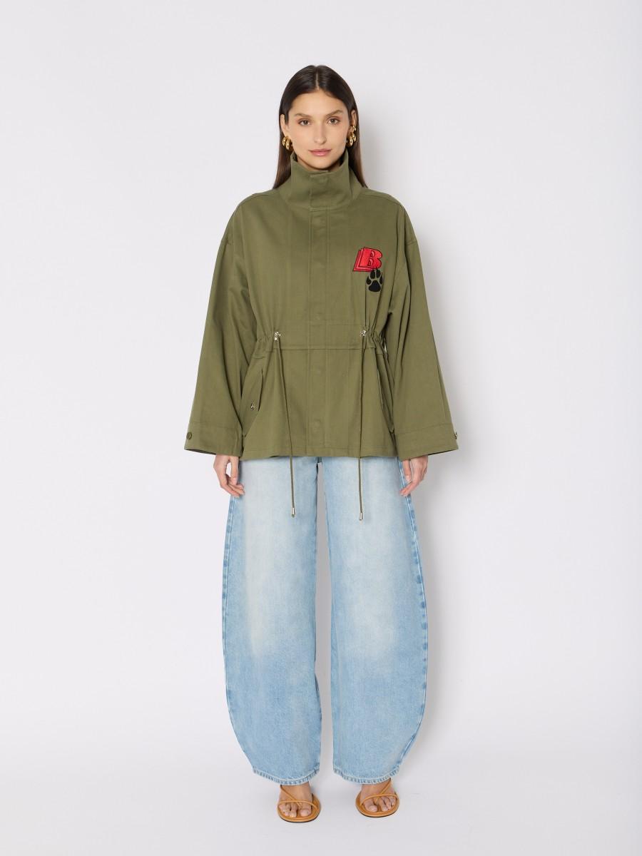 Berenice Parka Courte Khaki VITTO - Ajustable Grâce à Un Lien De Serrage à La Taille