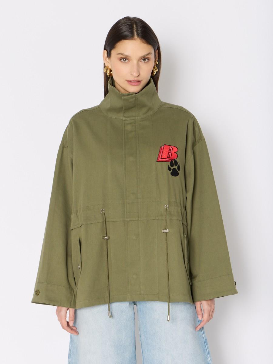 Berenice Parka Courte Khaki VITTO - Ajustable Grâce à Un Lien De Serrage à La Taille