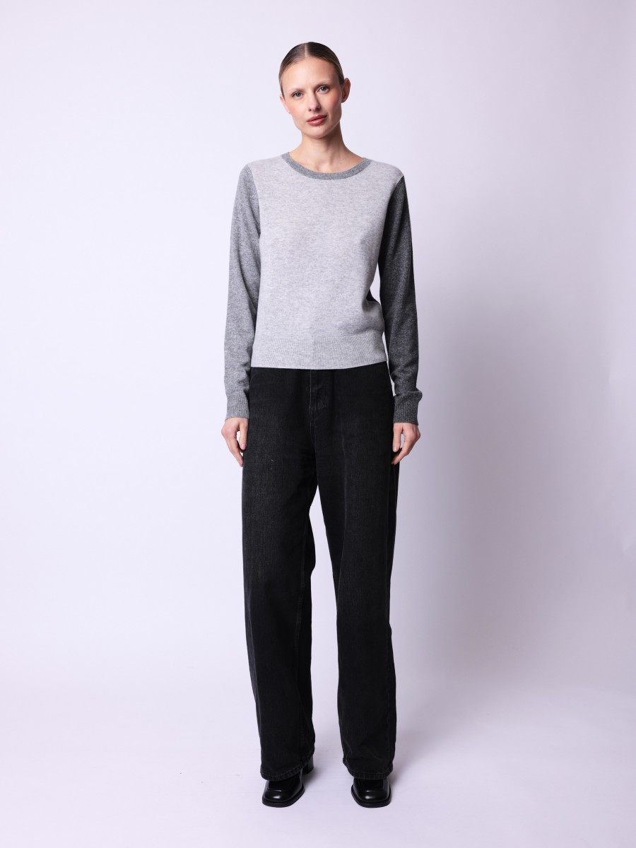 Berenice Pull ABREL Pull à Col Rond Avec Nuances De Gris