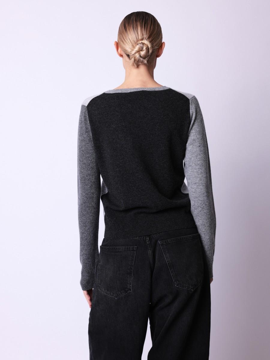 Berenice Pull ABREL Pull à Col Rond Avec Nuances De Gris