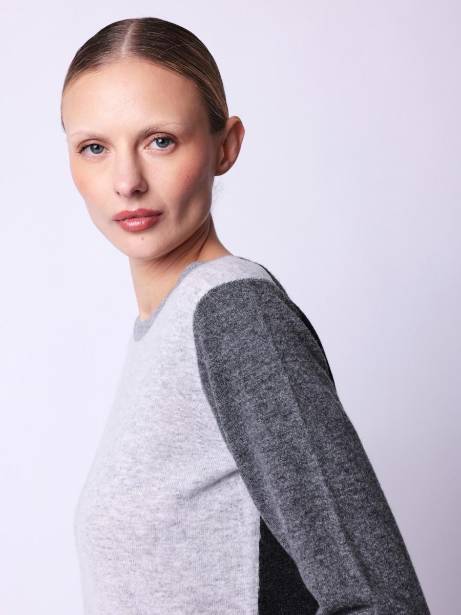 Berenice Pull ABREL Pull à Col Rond Avec Nuances De Gris