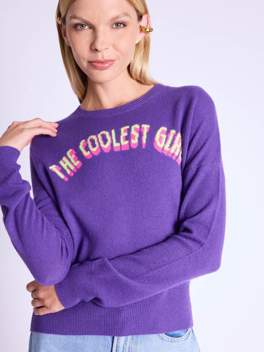 Berenice Pull AFANCYC Pull Violet Avec Inscription "The Coolest Girl"