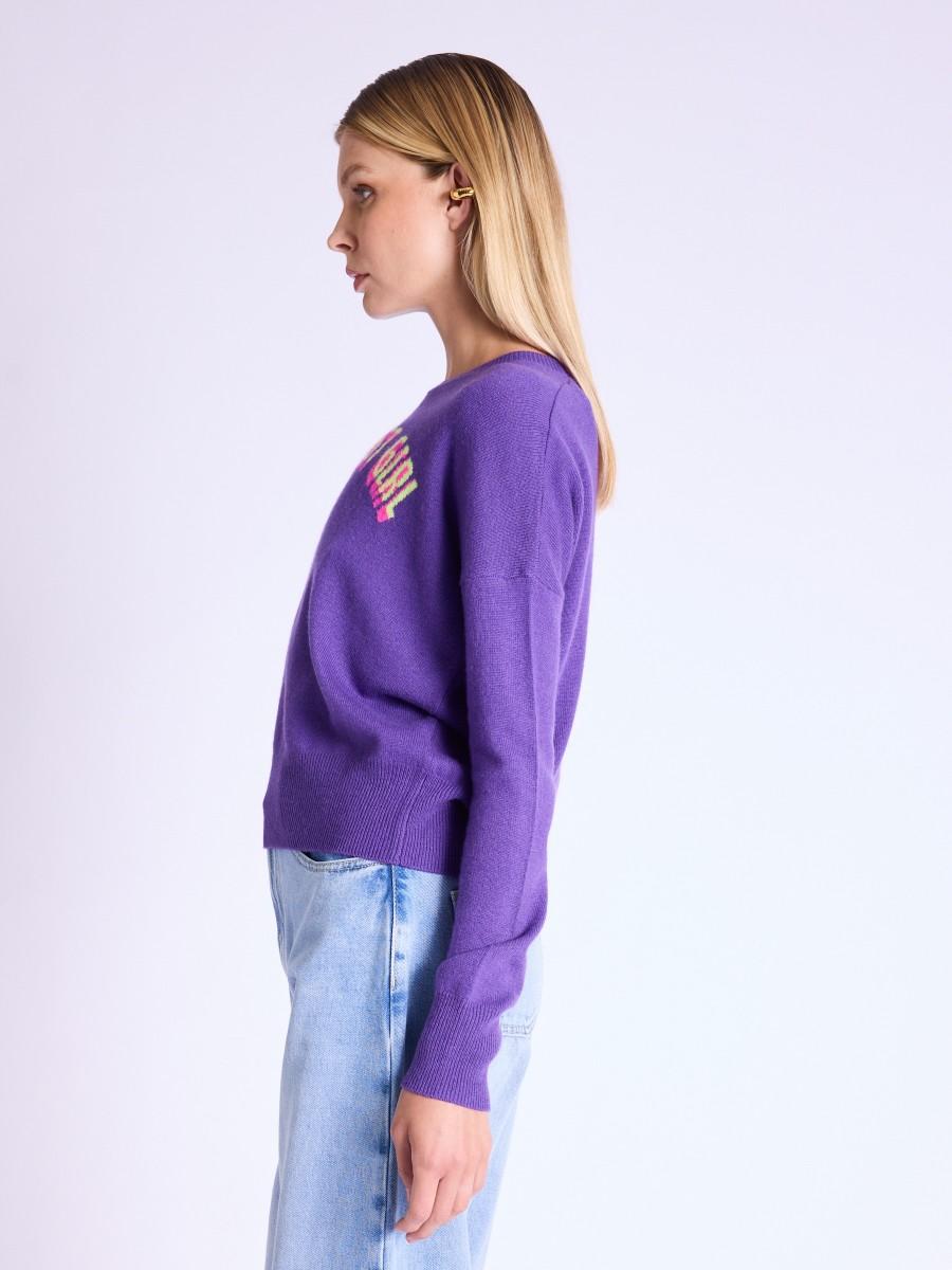 Berenice Pull AFANCYC Pull Violet Avec Inscription "The Coolest Girl"