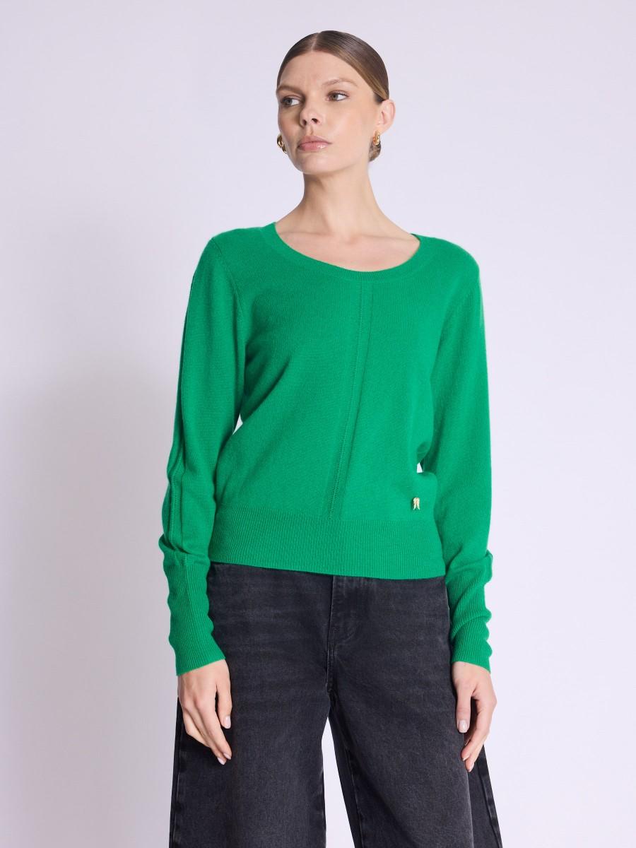 Berenice Pull AMYLIGHT Pull vert en cachemire col rond Berenice Pull AMYLIGHT Pull vert en cachemire col rond