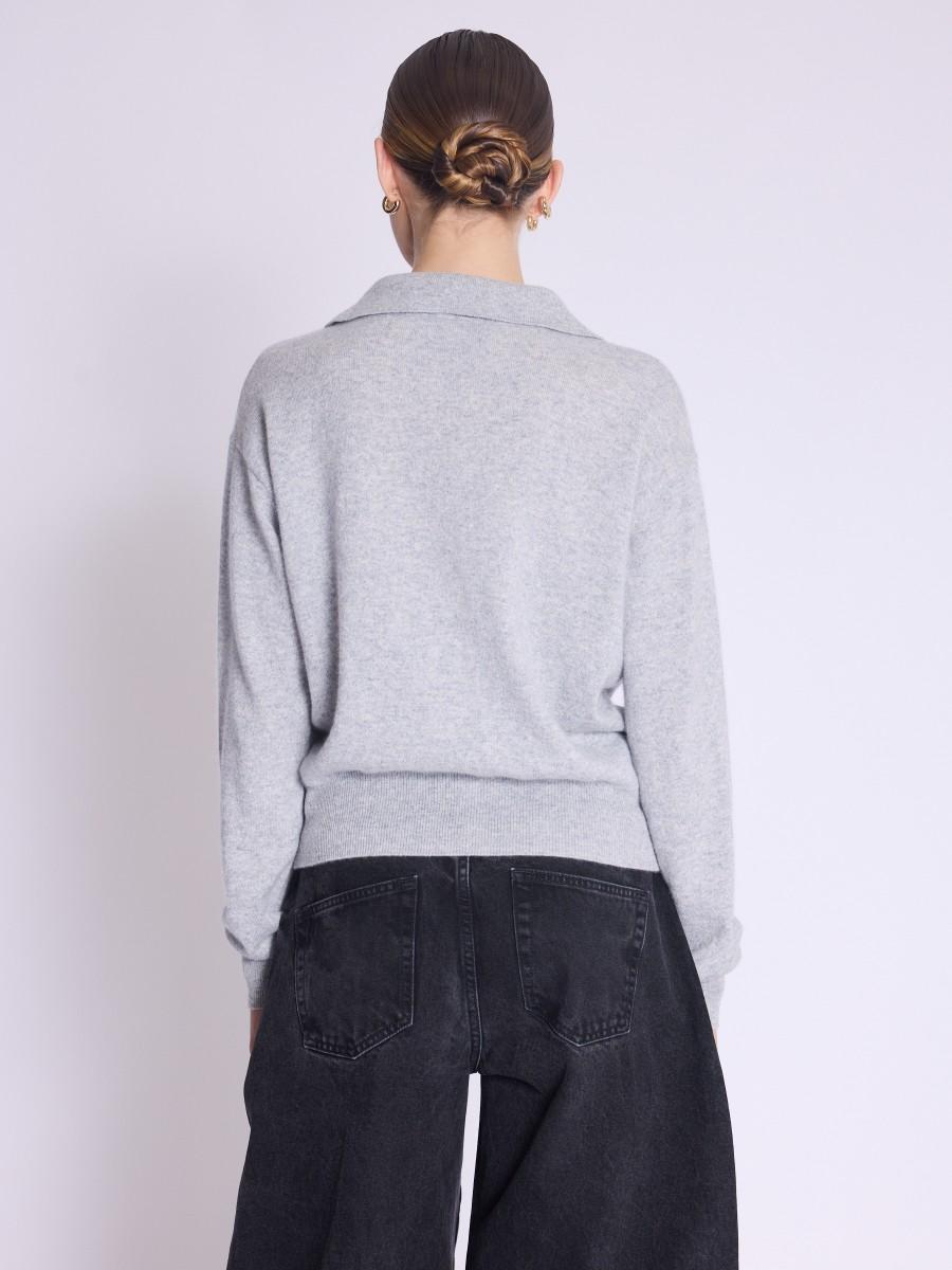 Berenice Pull AMYPOLO Pull Gris Col Polo En Cachemire