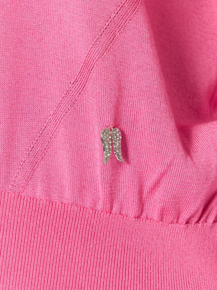 Berenice Pull Rose MAMYPOLO – Col Polo Manches Longues Coupe Décontractée