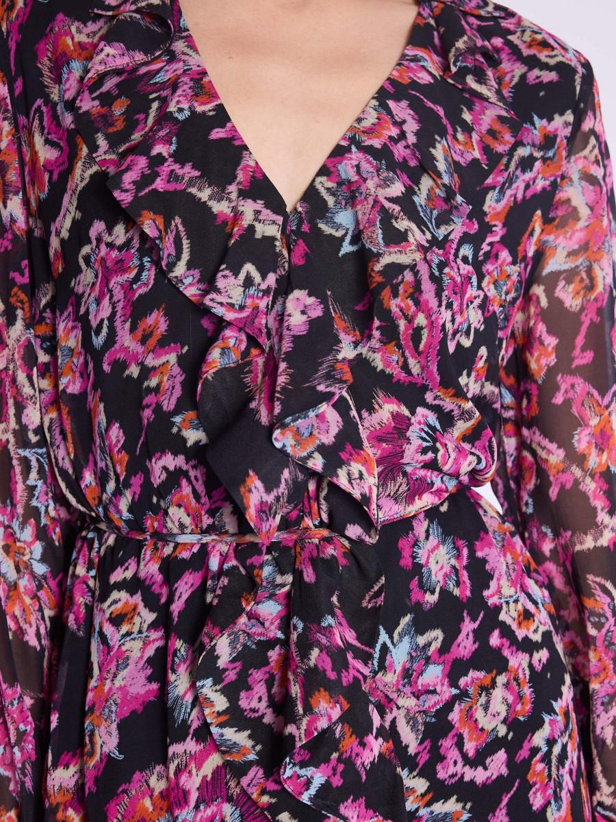 Berenice Robe RAKEL Robe Courte Imprimé Floral Et Manches Longues