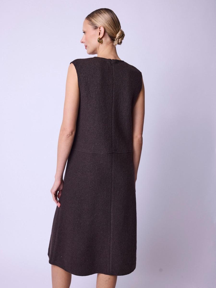 Berenice Robe REBECA Robe Mi-longue Marron Sans Manches