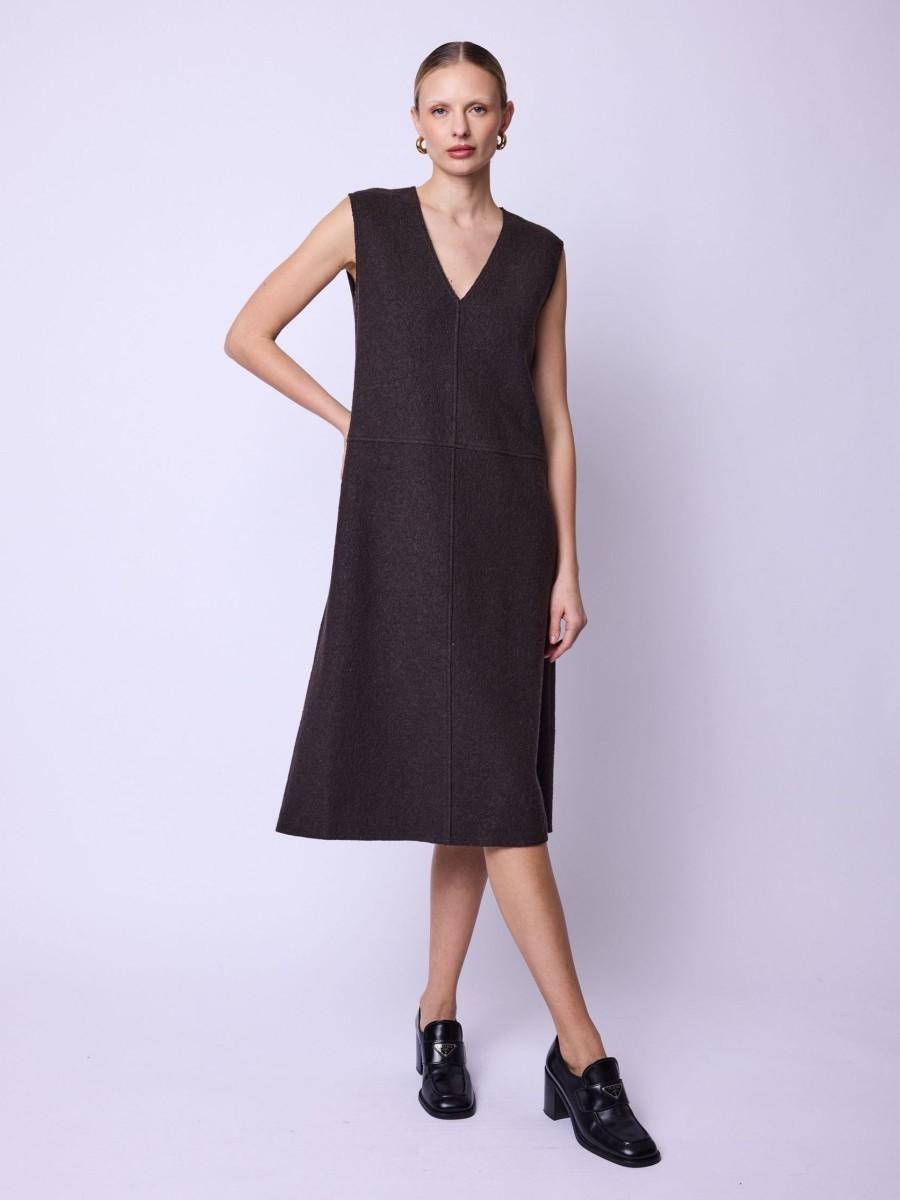 Berenice Robe REBECA Robe mi-longue marron sans manches