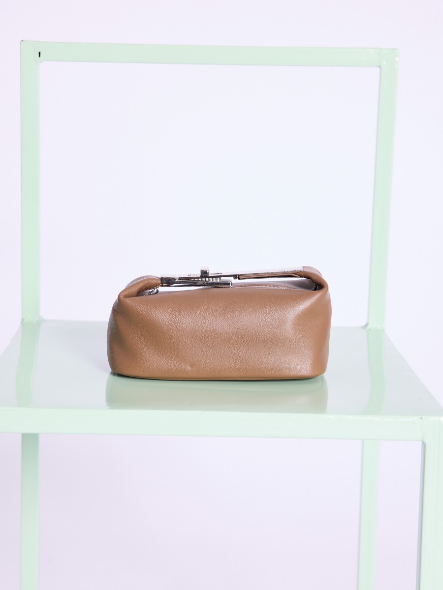 Berenice Sac OPOUPY Petit Sac En Cuir Cognac à Anse Métallique