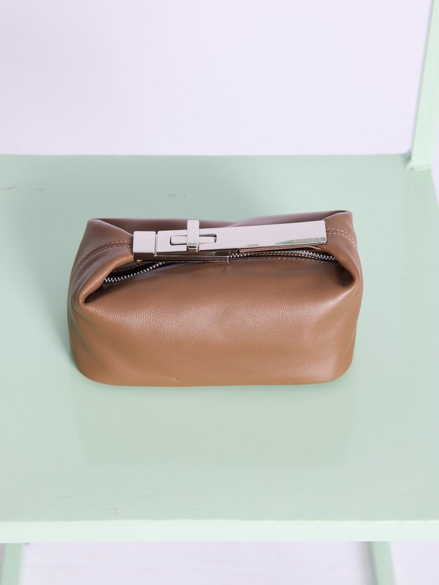 Berenice Sac OPOUPY Petit Sac En Cuir Cognac à Anse Métallique