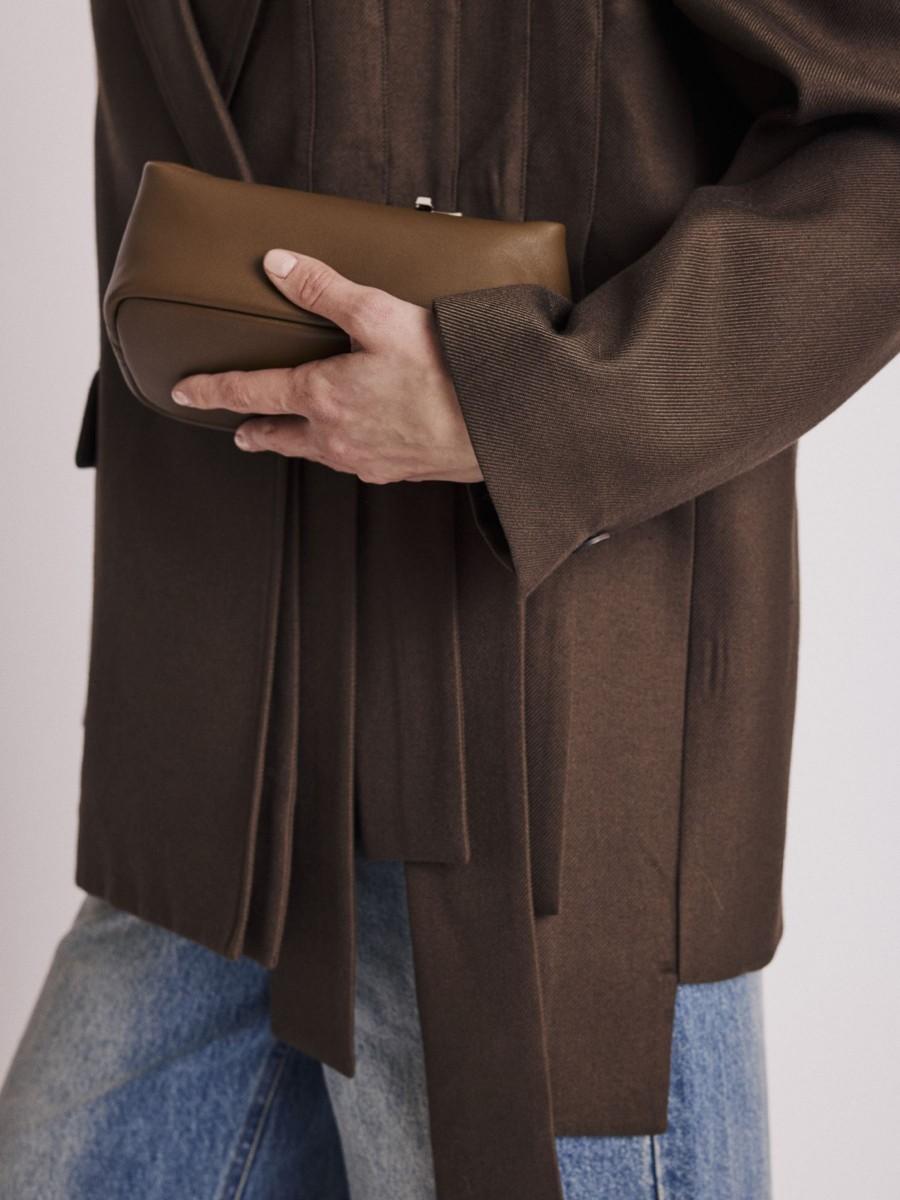 Berenice Sac OPOUPY Petit Sac En Cuir Cognac à Anse Métallique