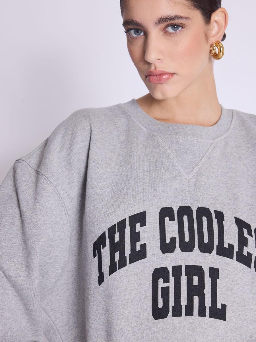 Berenice Sweat DOMINGO Sweat Gris Clair "The Coolest Girl"