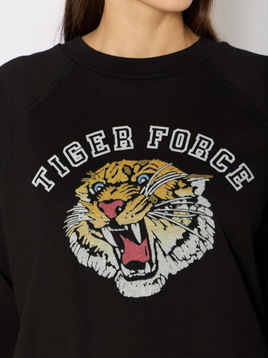 Berenice Sweat SDIGER – Noir Oversize Artwork "Tiger Force" Manches Longues