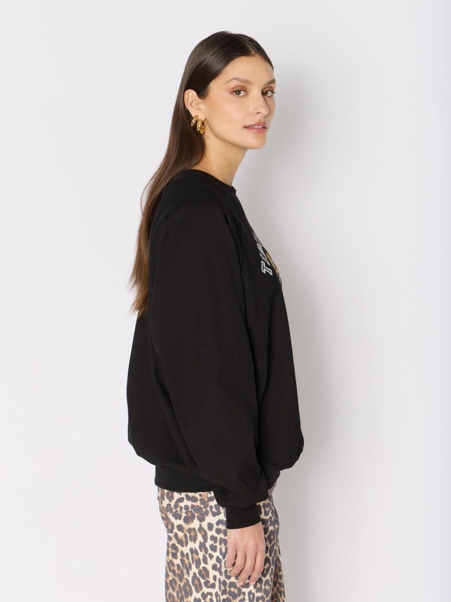 Berenice Sweat SDIGER – Noir Oversize Artwork "Tiger Force" Manches Longues