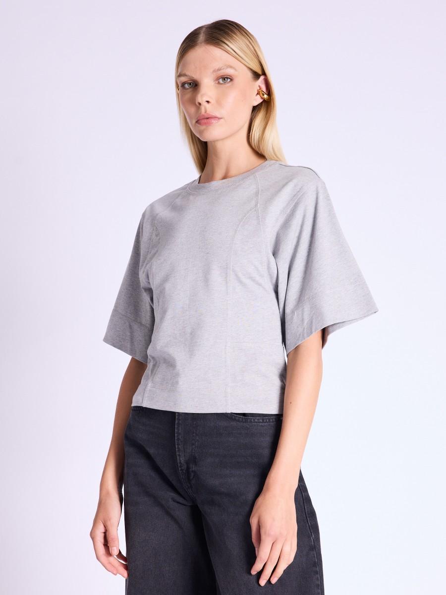Berenice T-shirt ELSA T-shirt Gris Cintré Manches Courtes Kimono