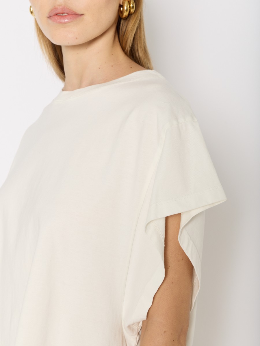 Berenice T-shirt Oversize à Manches Courtes Et Col Rond En Coton Blanc
