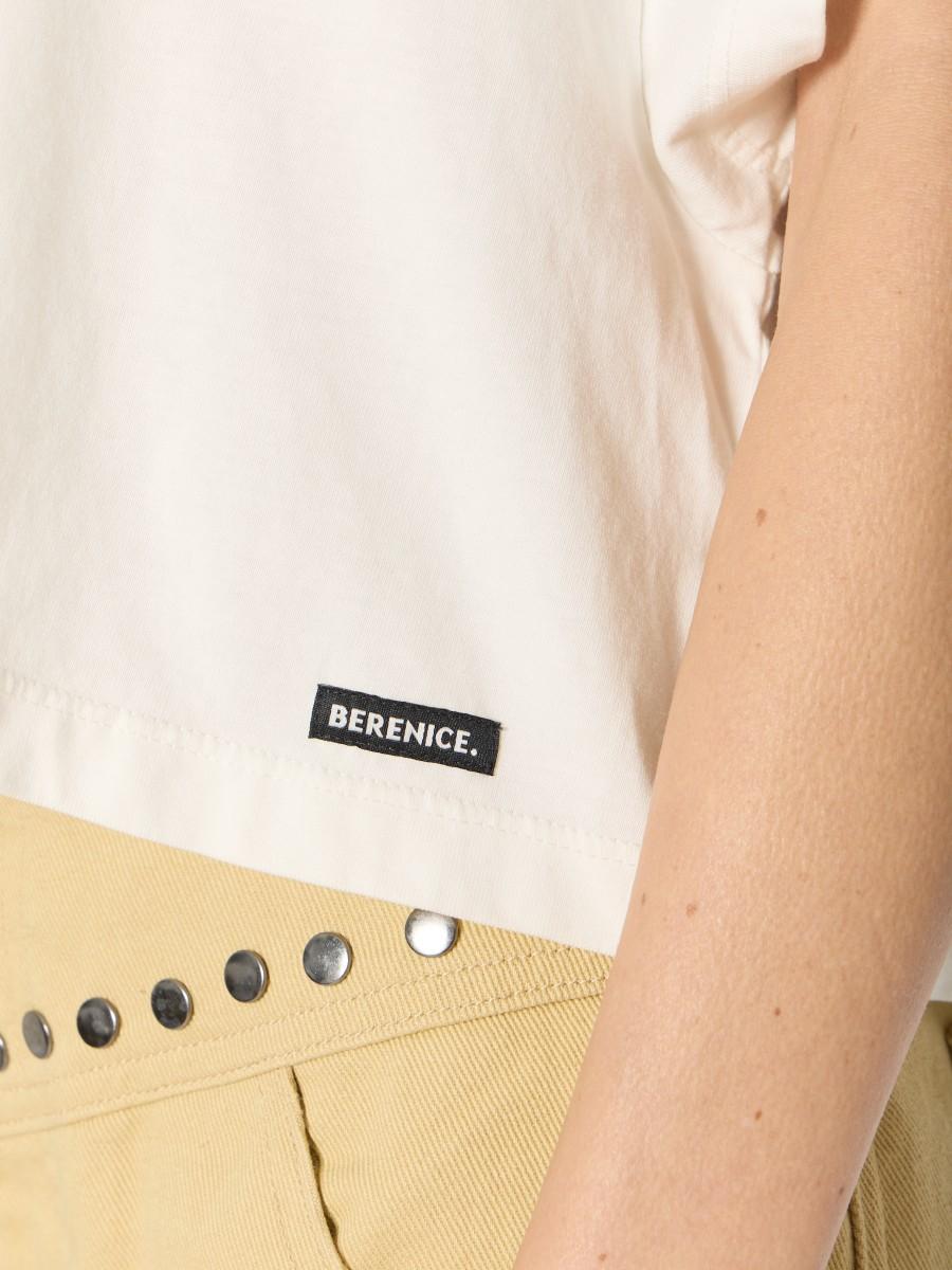 Berenice T-shirt Oversize à Manches Courtes Et Col Rond En Coton Blanc