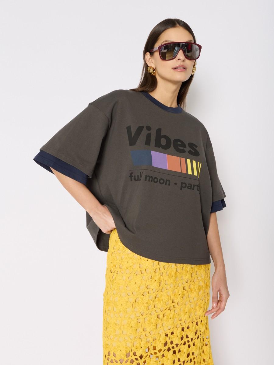 Berenice T-shirt TEVIBES Coupe Oversize Esprit Festif Et Manches Courtes