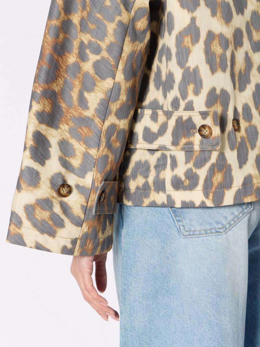 Berenice Trench Court MURIEL – Imprimé Léopard Coupe Oversize Détails élégants