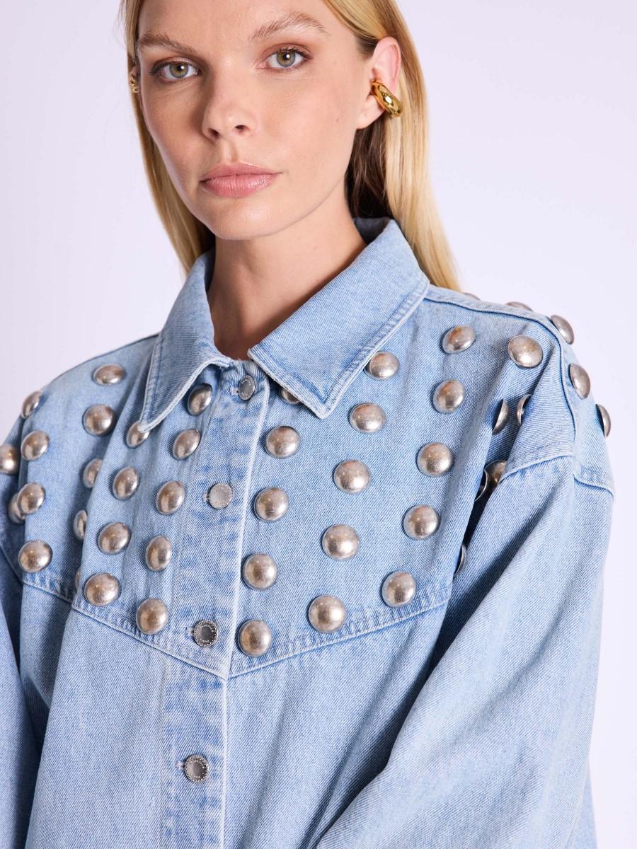 Berenice Veste En Jean Avec Gros Clous Sur Le Haut De La Pièce