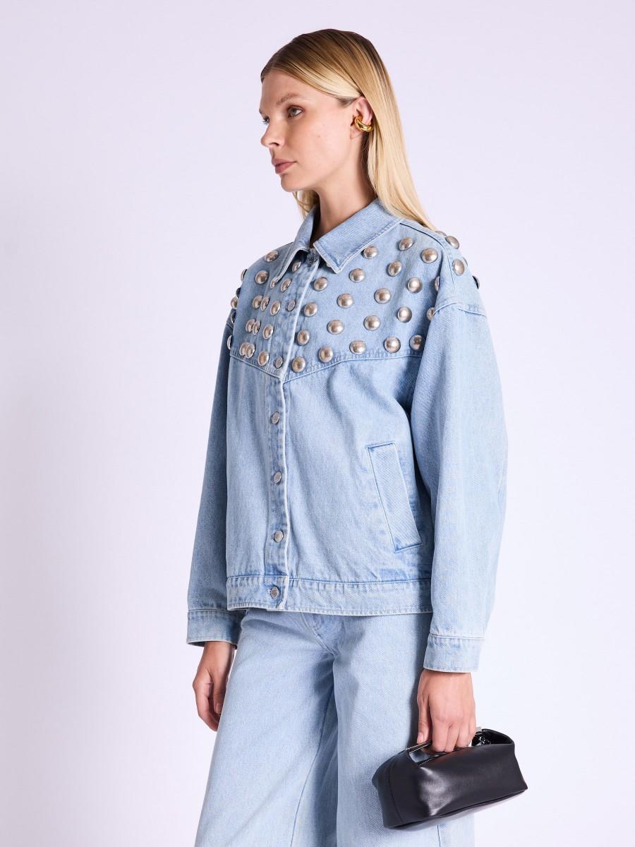 Berenice Veste En Jean Avec Gros Clous Sur Le Haut De La Pièce